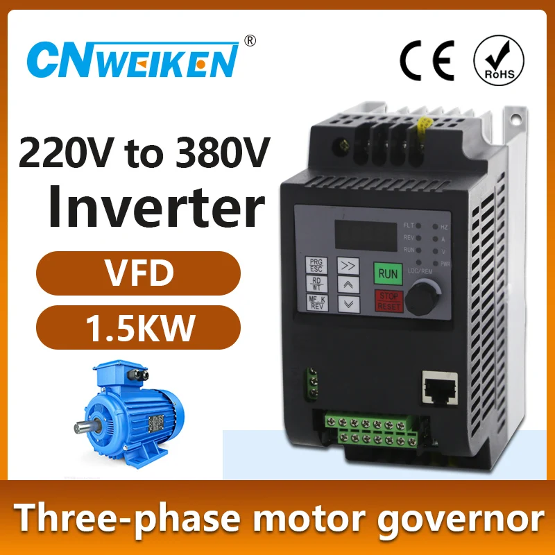 1,5 kW/2,2KW 220V AC 220V Jednohafázový vstup 220V/380V Trojfázový výstupný menič pre jednofázové vodné čerpadlo