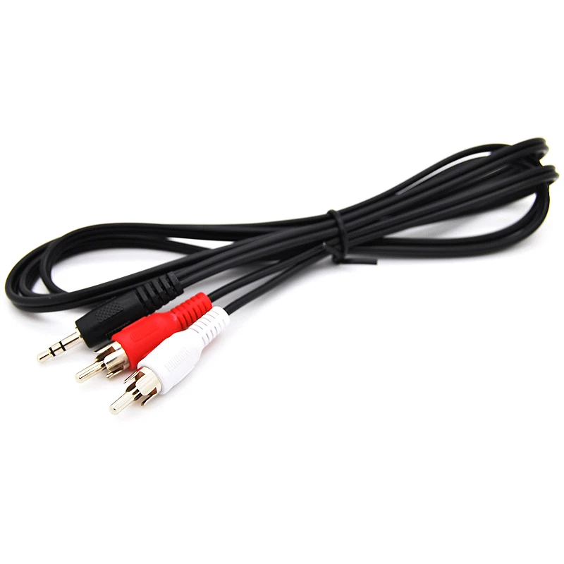 1,5 m 3,5 mm Jack na 2 RCA Audio káble stereo 3,5 mm muž na 2RCA mužský koaxiálny aux kábel pre reproduktory MP3 prenosu MP3 TV zvuk