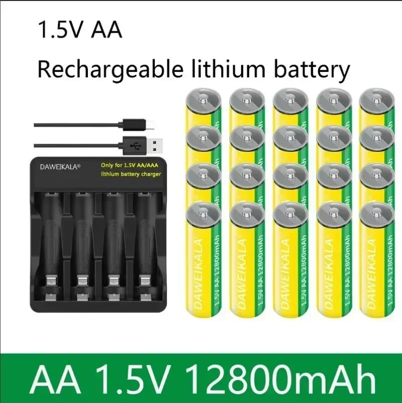 1,5 V AA lítiová batéria Rýchle nabíjanie s nabíjateľnou kapacitou 12800 mAh nabíjateľnú batériu lítium AA pre diaľkové ovládanie klávesnice hračky