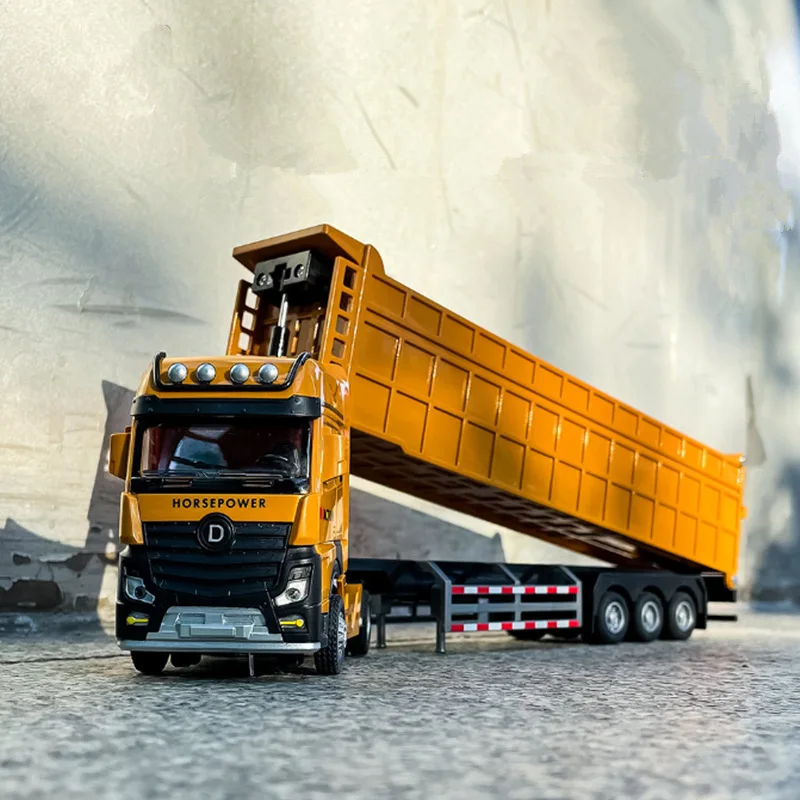 1/50 City Heavy Tipper Truck Model Diecasts Diecasts Kovová troska Mine Mine Transport vozidlá Model zvuk a ľahké detské hračky Darček