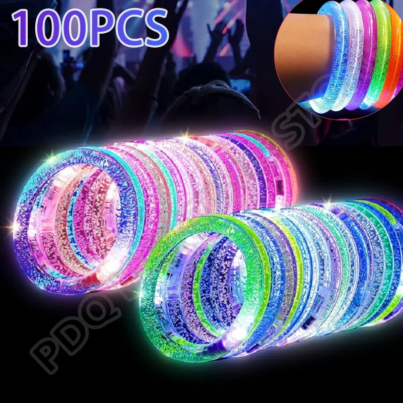 1-50 ks LED LIGHT UP WRISTBANDS NEON GLOWING BOGLLE LUMINUME NÁVRH Žiari v temných večierkoch Dodávky pre deti dospelých