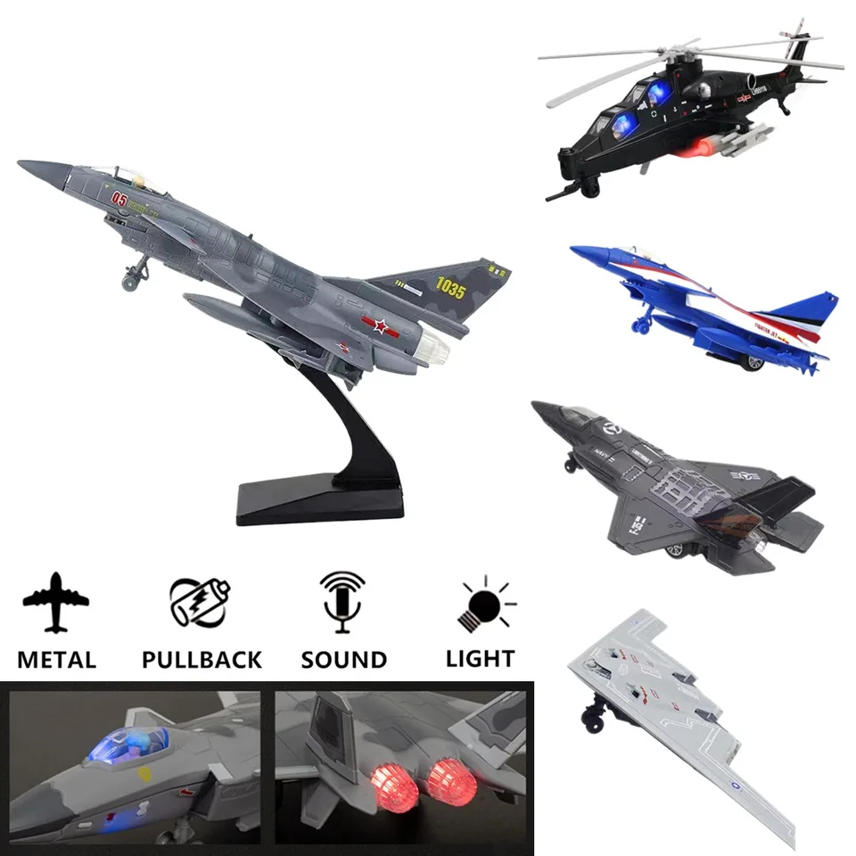 1:50 Pullback & Go Jet Fighter Aircraft RAFALE F22 F35 B2 J10, SVETLO SONCE, SACEATICKÝ DIECAST MODEL MODEL KID Kid Boy Baby Gift Toy