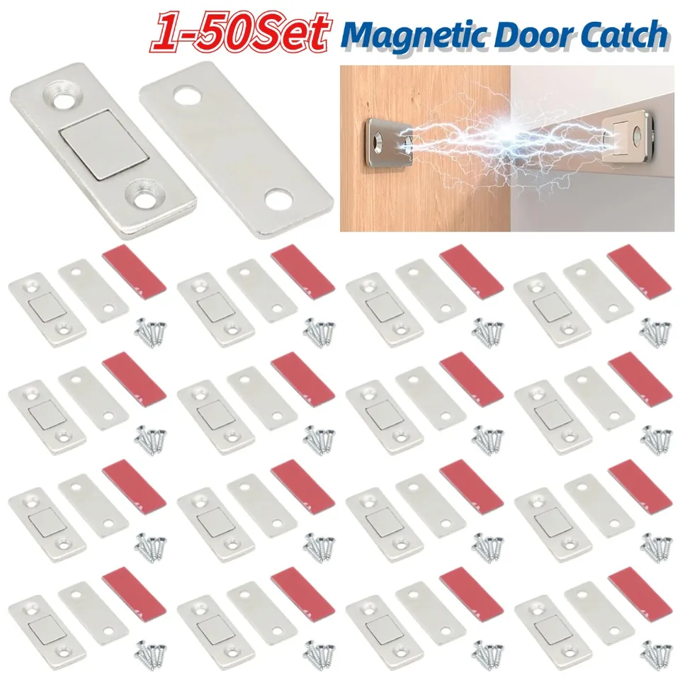 1-50 Sada ultra tenká skrinka magnetické úlovky lepidla Zásuvka Zásuvka Magnet pre domácu izbu Kuchynské zatváranie Magnetický úlovok