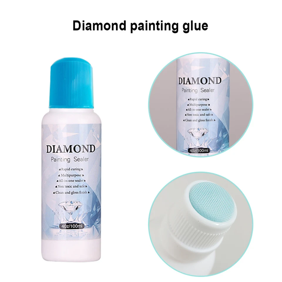 1-5ks 100 ml diamantovej maľby TEMENER 5D Diamond Painting Art Glue Conserver Conserer Trvalé držanie lesk Efekt pre hádanku