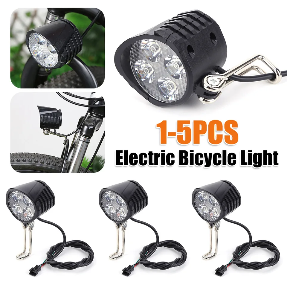 1-5ks 48V Elektrické bicykle s rohom 18 W 4LED Elektrický skúter LED LED predné svetlo vodotesné vysokohorské svetlomet pre e-bicykel