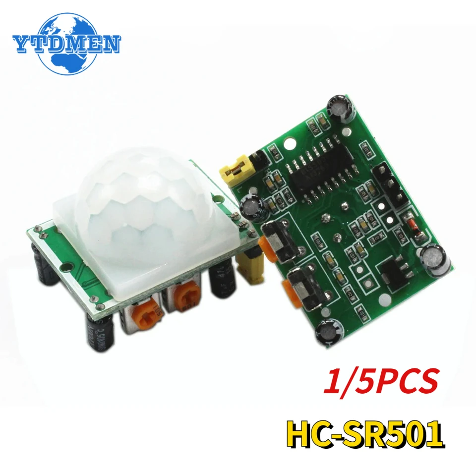 1/5ks HC-SR501 Nastavte IR pyroelektrický infračervený detektor pohybu PIR pre Arduino pre súpravu Raspberry Pi Kit