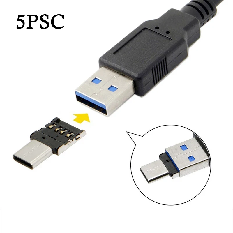 1-5ks OTG Micro USB Type C Adaptér USB-C Muž do USB 2.0 Ženský dátový konektor pre MacBook Samsung Xiaomi Huawei Android Android