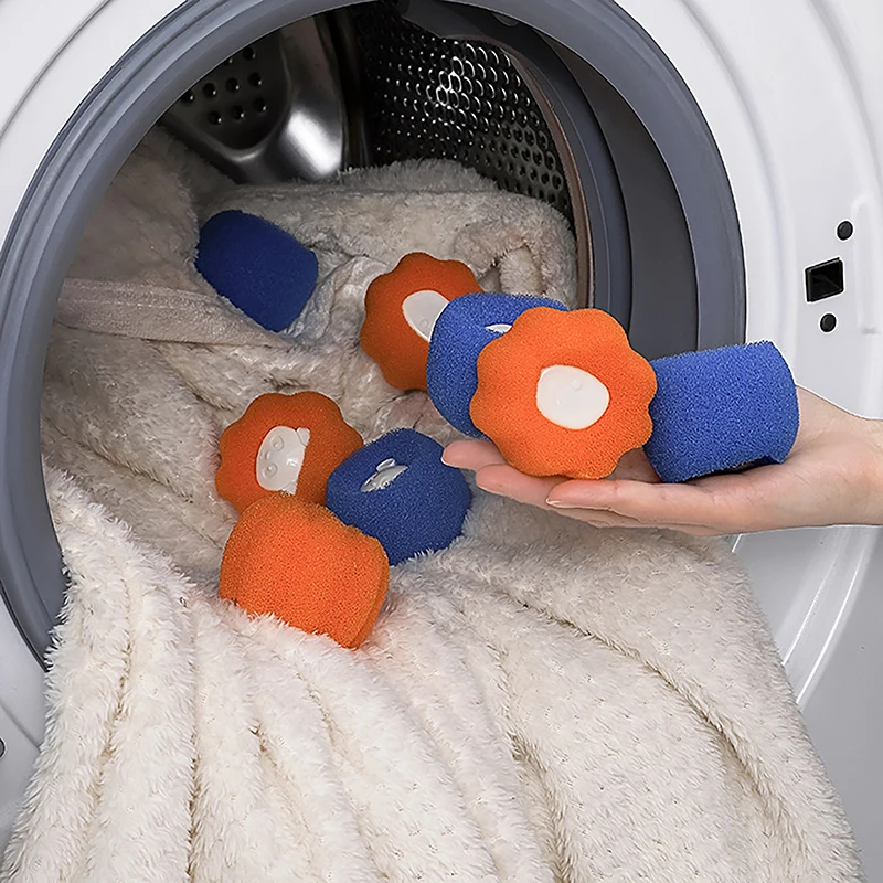 1/5ks Práčovňa Ball Guľová súprava Opätovne použiteľná práčka Vlasy Remover Čistenie lopty Lint Fuzz Pet Hairs