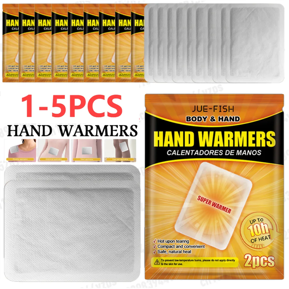 1-5ks Self Adhesive Tepelné záplaty ruky Ohrievače Ručne Dlhodobé jednorazové vykurovacie balenie Prírodné vyhrievané teplé nálepky pre telo
