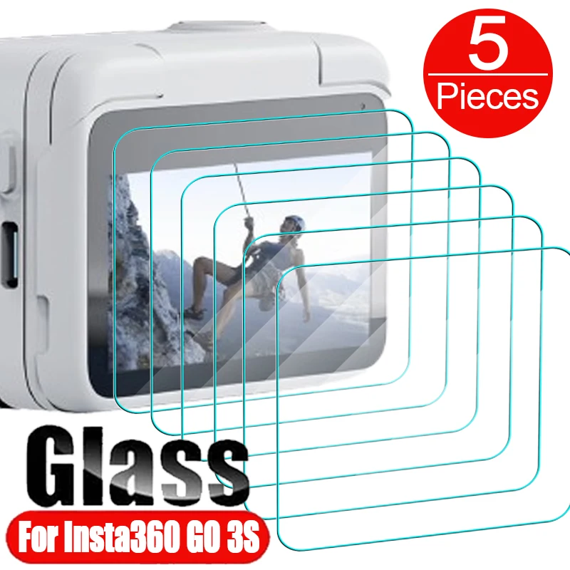 1-5ks temperované sklo LCD LCD displeja Chránič pre Insta360 GO 3S Action Camera HD Clear Ochranné sklenené filmy Príslušenstvo