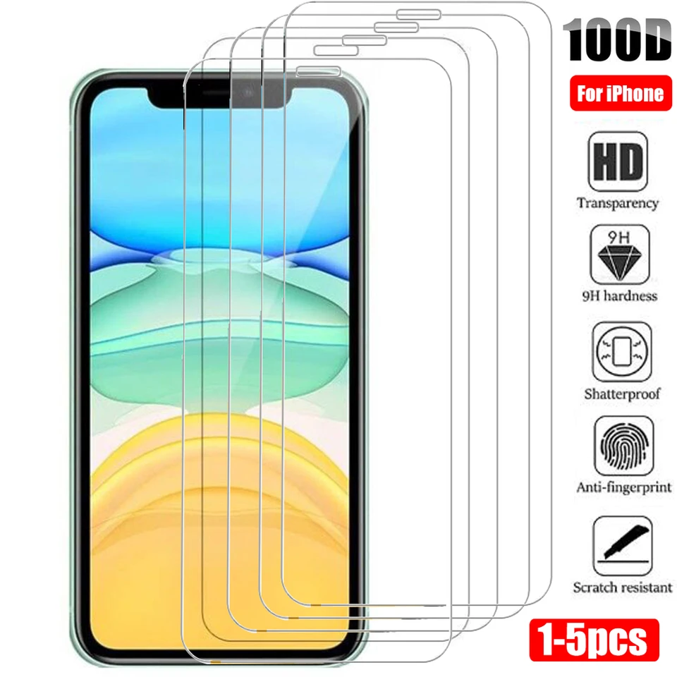 1-5ks temperované sklo pre iPhone 15 14 13 12 11 Pro Max Screen Protector pre iPhone 12mini 13Mini 14 plus x xs xr číry HD sklo