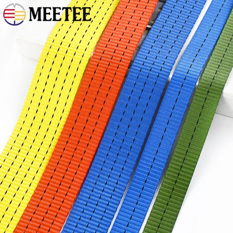 1-5M 25/38/50 mm s vysokou pevnosťou Nylon Webbing Bands pre batohové pásové pásové pásové pásmo batožinové vrecko DIY Šitové príslušenstvo