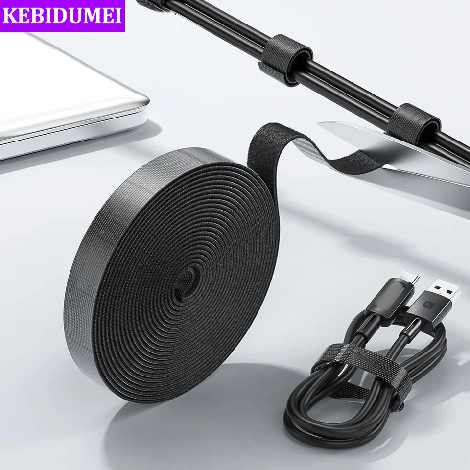 1/5M Organizátor kábla Správa káblov káblov drôt vodičom pásky slúchadla Mouse Mouse Cord Ties Protector pre iPhone Xiaomi Samsung