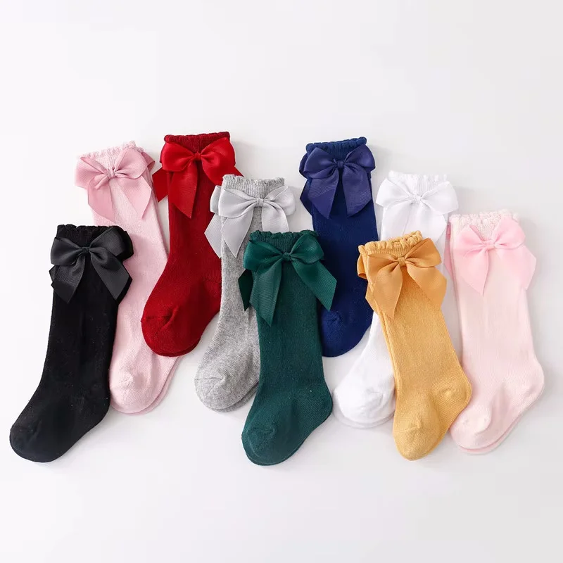 1/5pairs detské dievčenské ponožky bavlnené luk batoľa batoľa dlhé ponožky módna princezná Soft Kids ponožka pre dievčatá 0-7ročné pančuchy