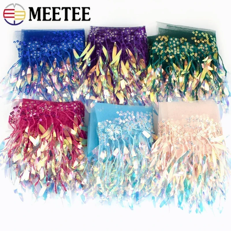 1-5Yards 15 cm Meetee Šitové strapce strapce dekoratívne orezanie okraje pre oblečenie Dance Tassel Lace Ribbon Doplnky