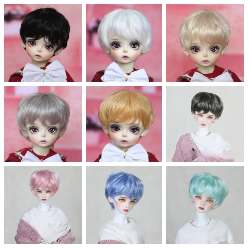 1/6 1/4 1/3 bábiky Parochňa pre 30/45/60 cm muža bjd SD Doll Krátke vlasy mierne zvinené dievčenské hračky šaty Doll Adsessory, bez bábiky