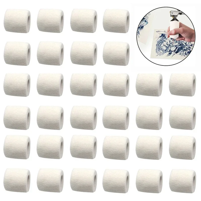 1/6/12/24/32/48 PCS White Color Tattoo Bandage Anti-Slip Atletic netkaných jednorazových vodotesných samolepých elastických obväzov