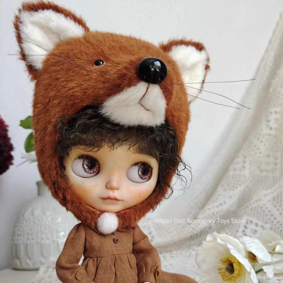 1/6 BJD Blythe oblečenie Kawai Anime Style Fox Hat, Blyth Dolls Accessories Puyoo Doll