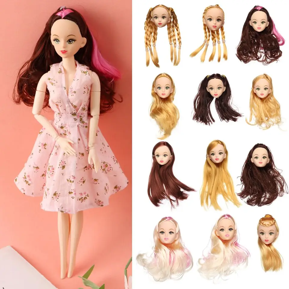 1/6 bjd bábiky so zlatými hnedými čiernymi vlasmi