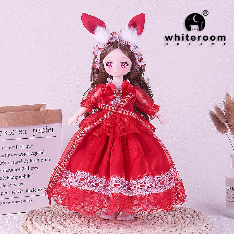 1/6 BJD Doll Svadobné šaty Animeprincess Dress Action Figure Sférická spojovacia bábika pre deti hračky Girl Cosplay 30 cm lolita