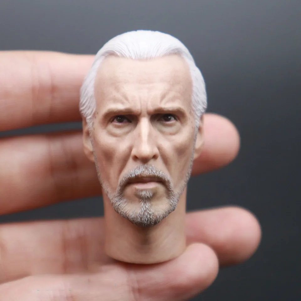 1/6 Christopher Lee Head Sculpt PVC Muž Hlava rezbárstvo 12 '' Soldier Action Figure Body for Hobby Collection