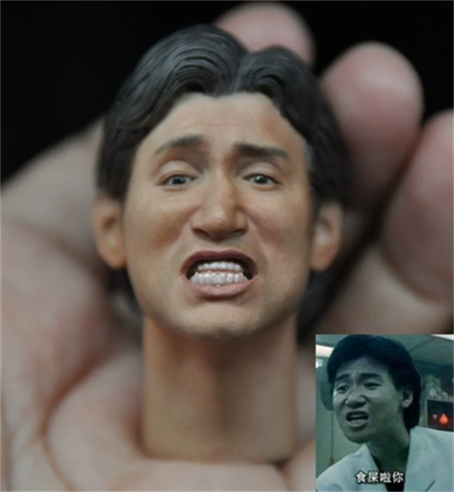 1/6 Jacky Cheung Funny Expression Mužská hlava sochárske vyrezávané spevák herec Model Fit 12 '' Soldier Action Figure Figure
