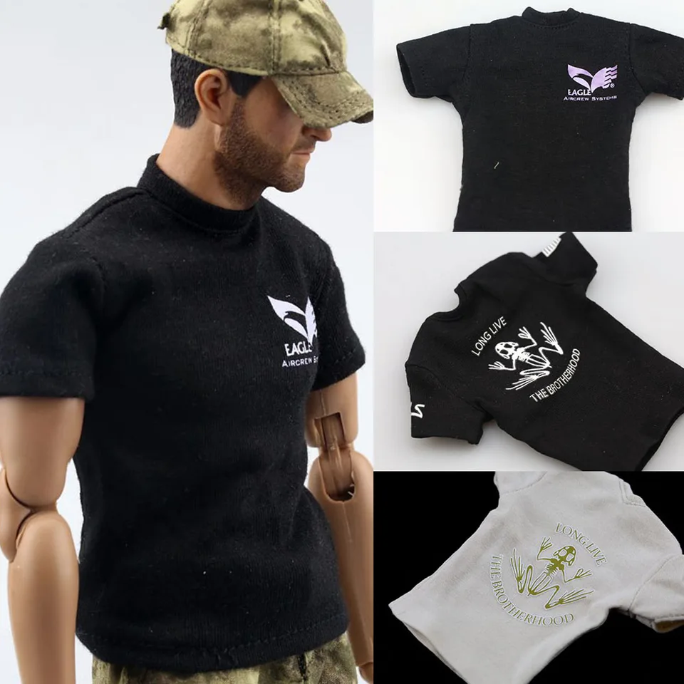 1/6 módny móda USA Navy Seals Round Crck Krátke rukávy Vesta Tirk s modelom príslušenstva pre tlač pre 12 palcov akčnú postavu