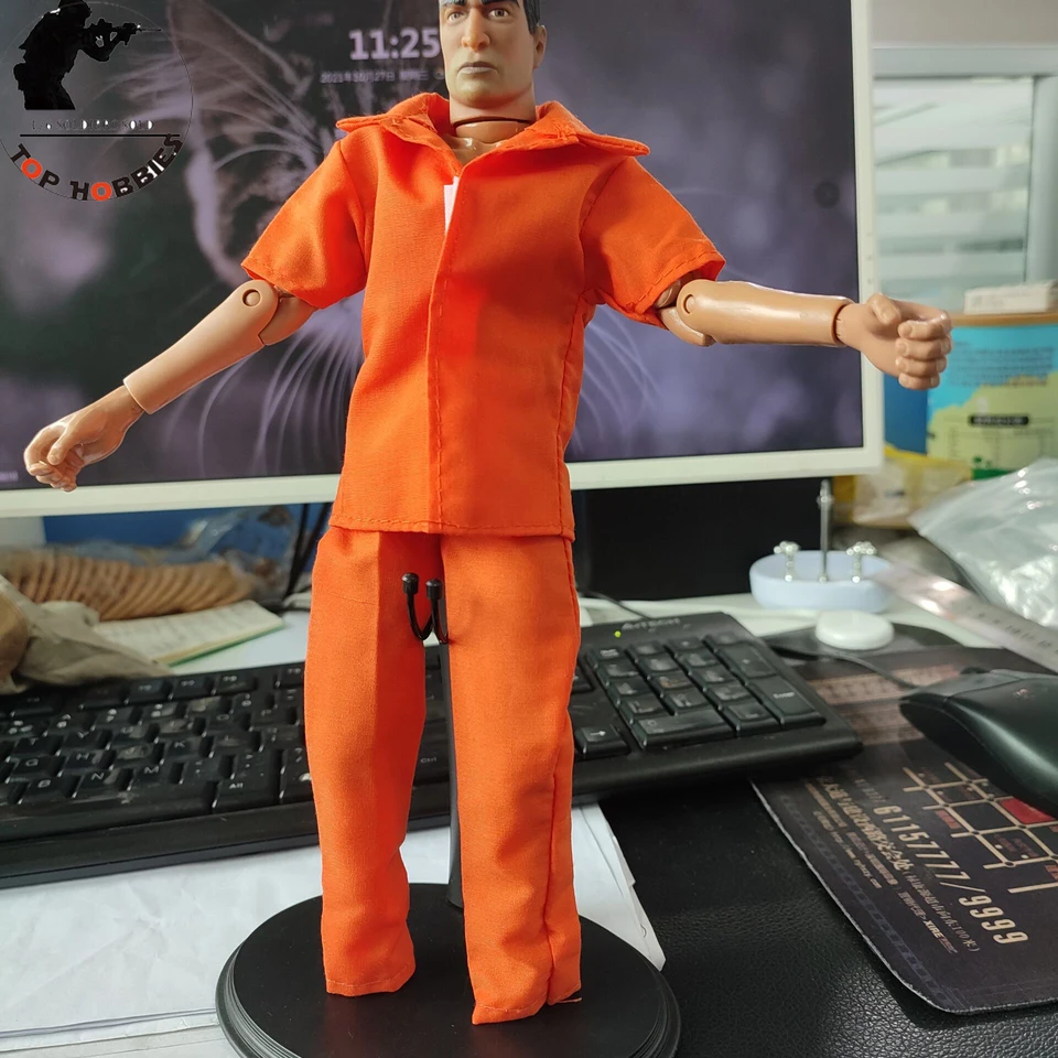 1/6 Scale Soldier Obleč oblek Oranžový väzenský uniformné vrcholy nohavíc nastavujú hračky na odevy pre 12 