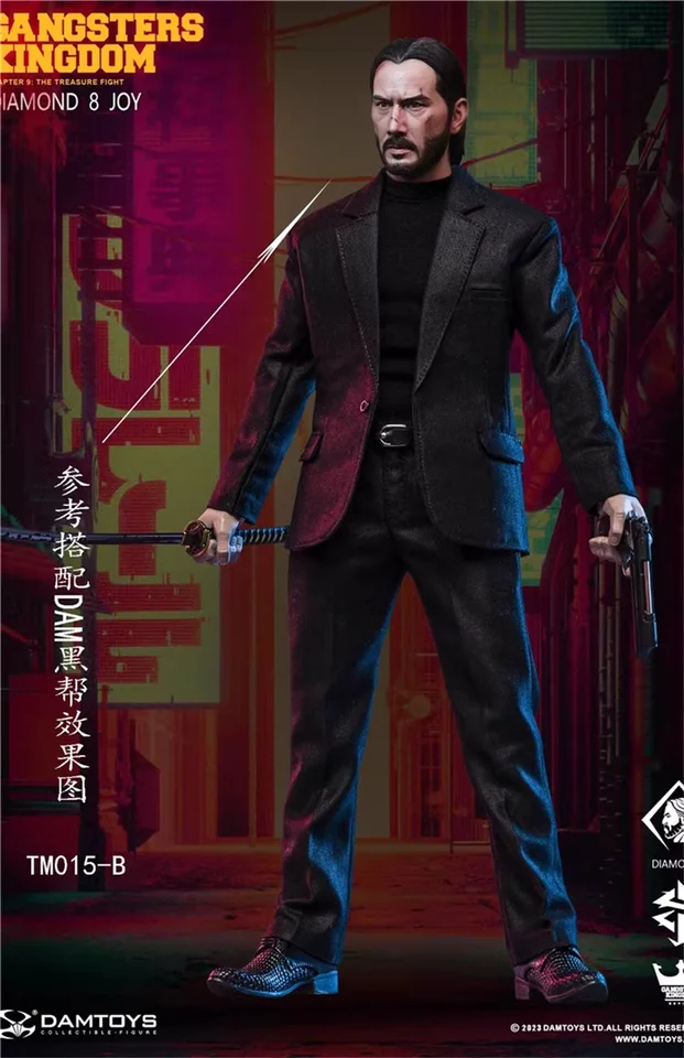 1/6 TM015A TM015B Handsome Guy Muž Tvrdý chlapci Keanu Reeves John Wick The Killer Normovaný poškodený sochárska socha hlavy pre 12