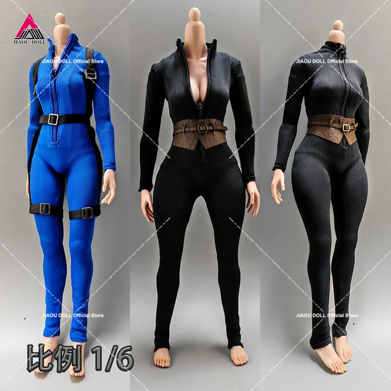 1/6 v mierke ženský bodyit zips zipsovia kombinézy na ramenný pásový pásový pásik oblečenia Fit 12 '' Soldier Action Figure Body Dolls
