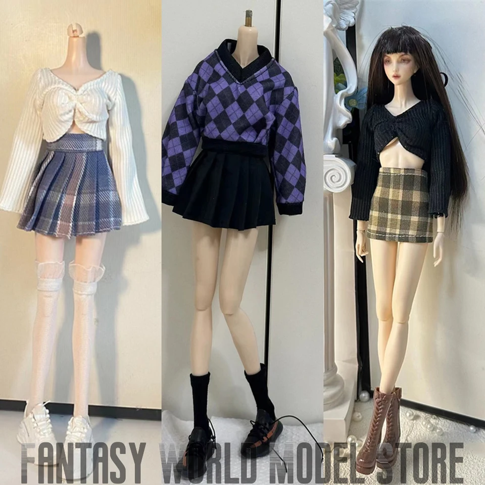1/6 škála Doll's Clothes Set Top Sukňové ponožky topánky Fit OB27 Kissmela fr pp ženská akčná figúrka
