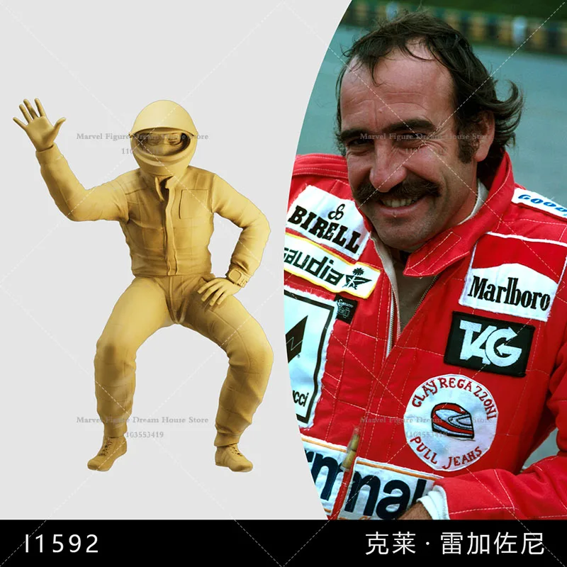 1/64 1/43 1/35 Miniatúrna scéna v mierke Miniatúrna scéna Doll Clay Regazzoni Swiss Formula One Racing Athlete neoplnená biela mini mužská postava muža