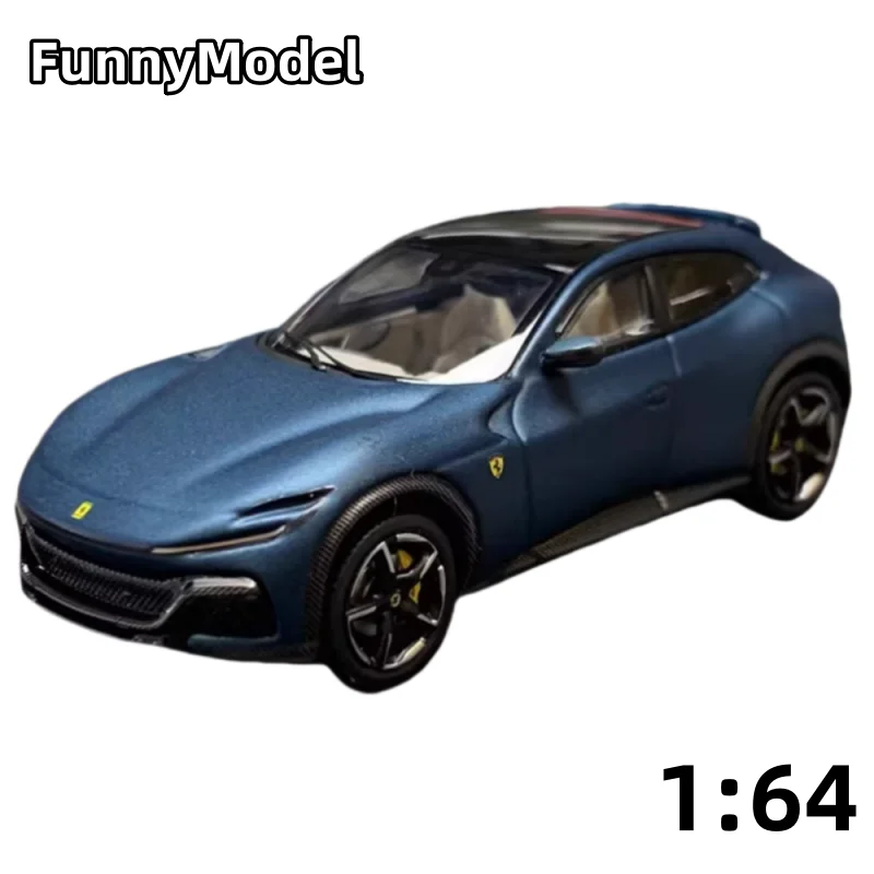 1:64 FUV PUROSANGUE ABU DHABI Blue, Zliatinový odlievanie Simulačný model vozidla Auto, dekorácia modelu automobilu pre dospelých