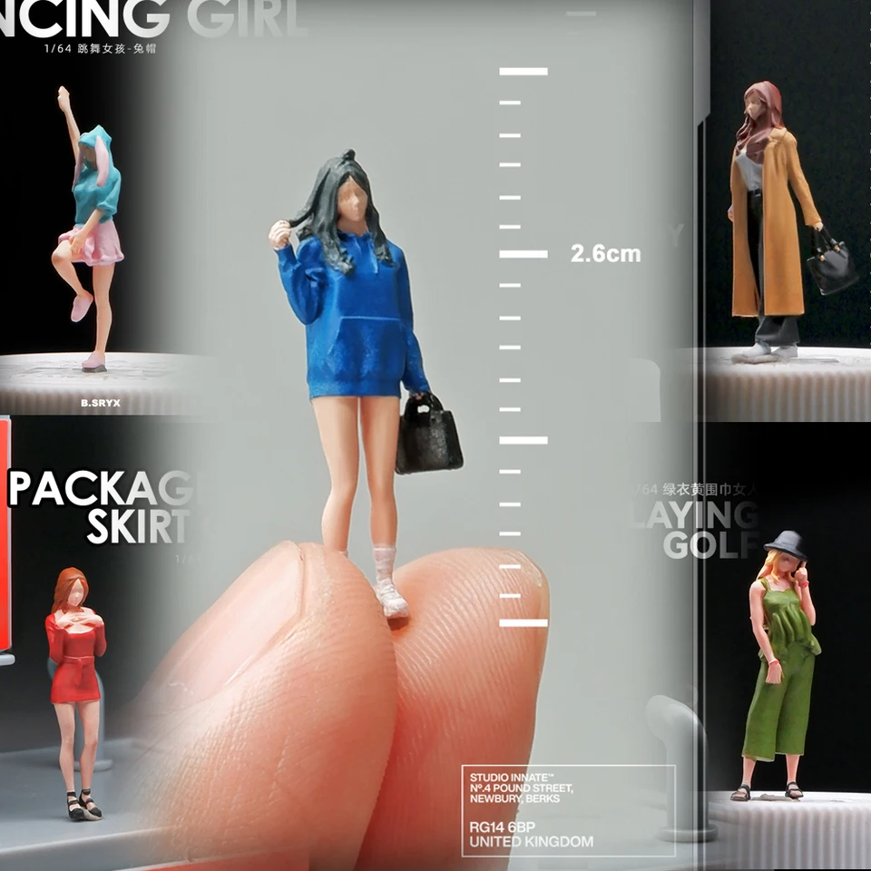 1/64 Miniatúrne módne dievčatá Model Doll Model Mini figurín piesková stolová scéna DIY terénne úpravy malého rozsahu