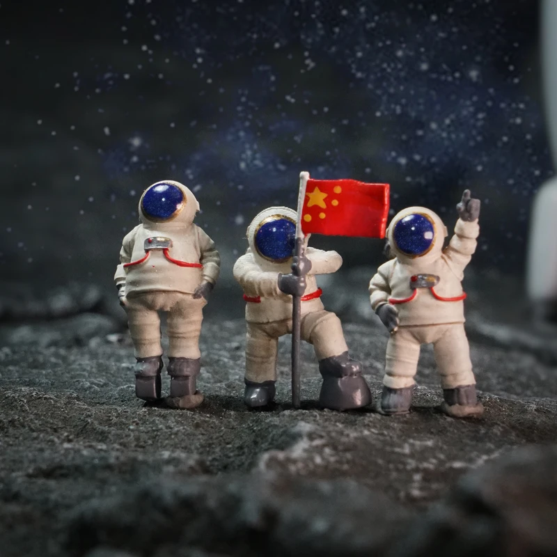 1/64 Miniatúrny obrázok Q-Version astronauut Mini Model Model figuríny Sandtable Creative Scene Photograph