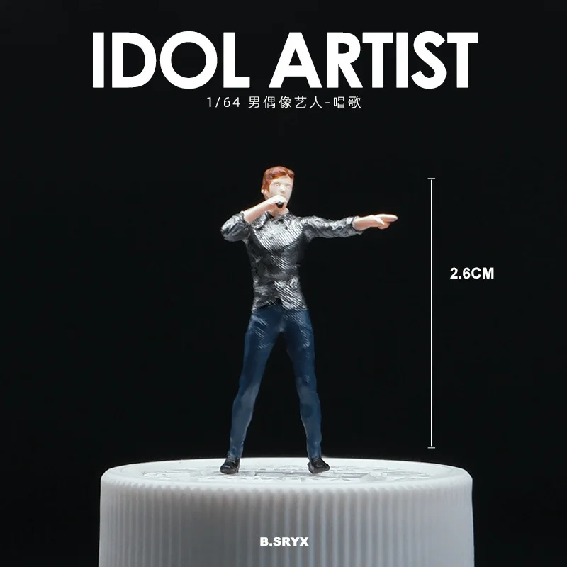 1: 64 Street Singer Character Model Model Simulation Resin Doll Miniatúrna fotografia Malí ľudia Smar ľudia scéna dekorácia Trend