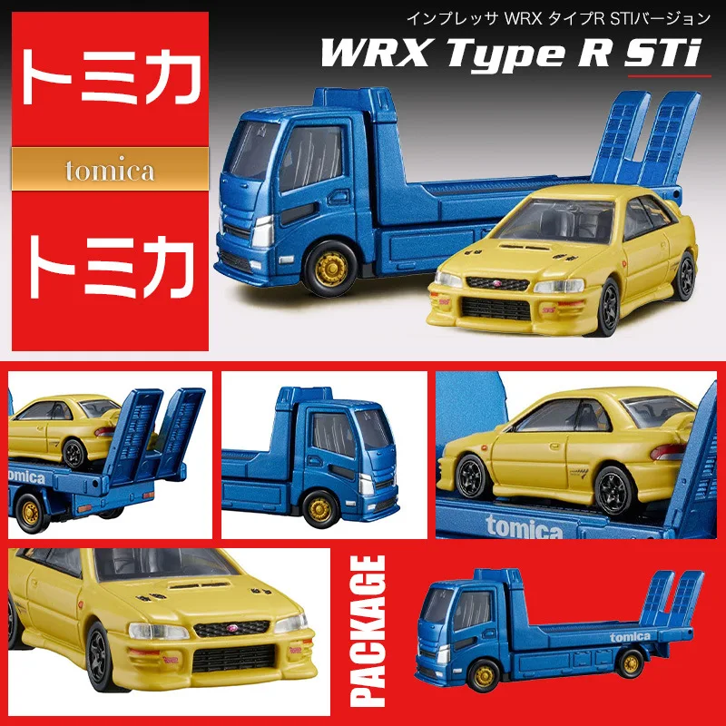 1:64 Subaru sti Mitsubishi Evo Nissan Fairlady Z Honda Civic Type-R FD2 Transporter Set Diecast Zliatina zliatiny automobilov