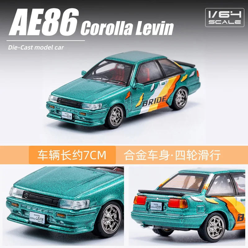 1:64 Toyota AE86 Imitácia zliatiny Malé miniaturizačné vozidlo Model hračky zberateľské ozdoby Darček