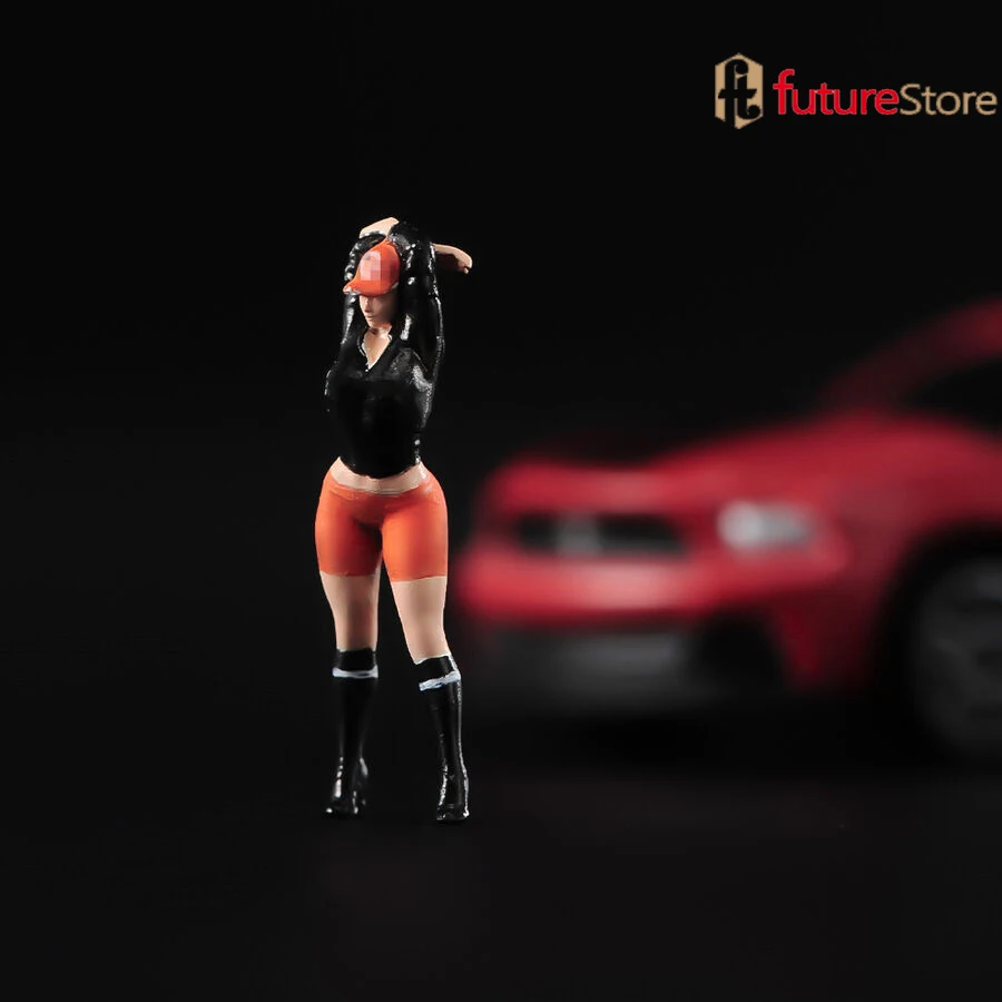 1/64 Žena Solider Fitness Beauty Girl Scéna rekvizity Miniatúry Figuríny pre dekorácie vozidiel pre vozidlá Sands Cars Hračky