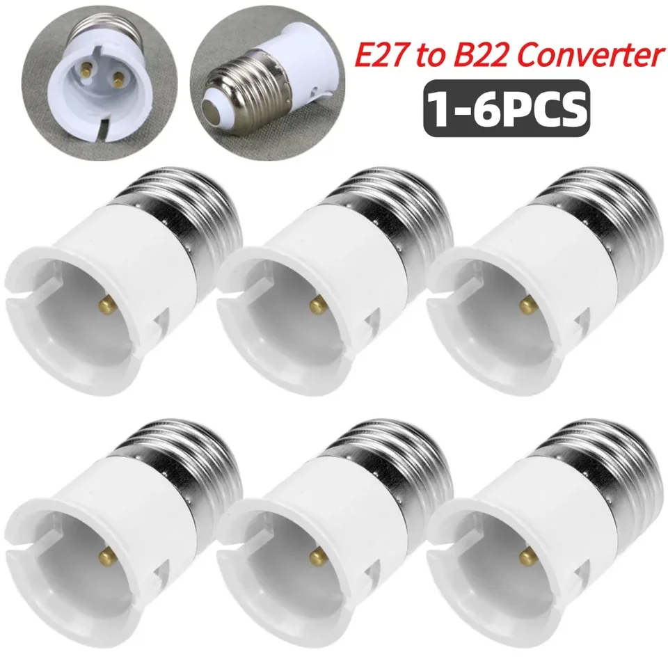 1-6ks E27 až B22 LAMP Converter 130 stupňov Adaptér držiak na odolnosť k teplote Adaptér E27 k konverznej objímke adaptéra B22