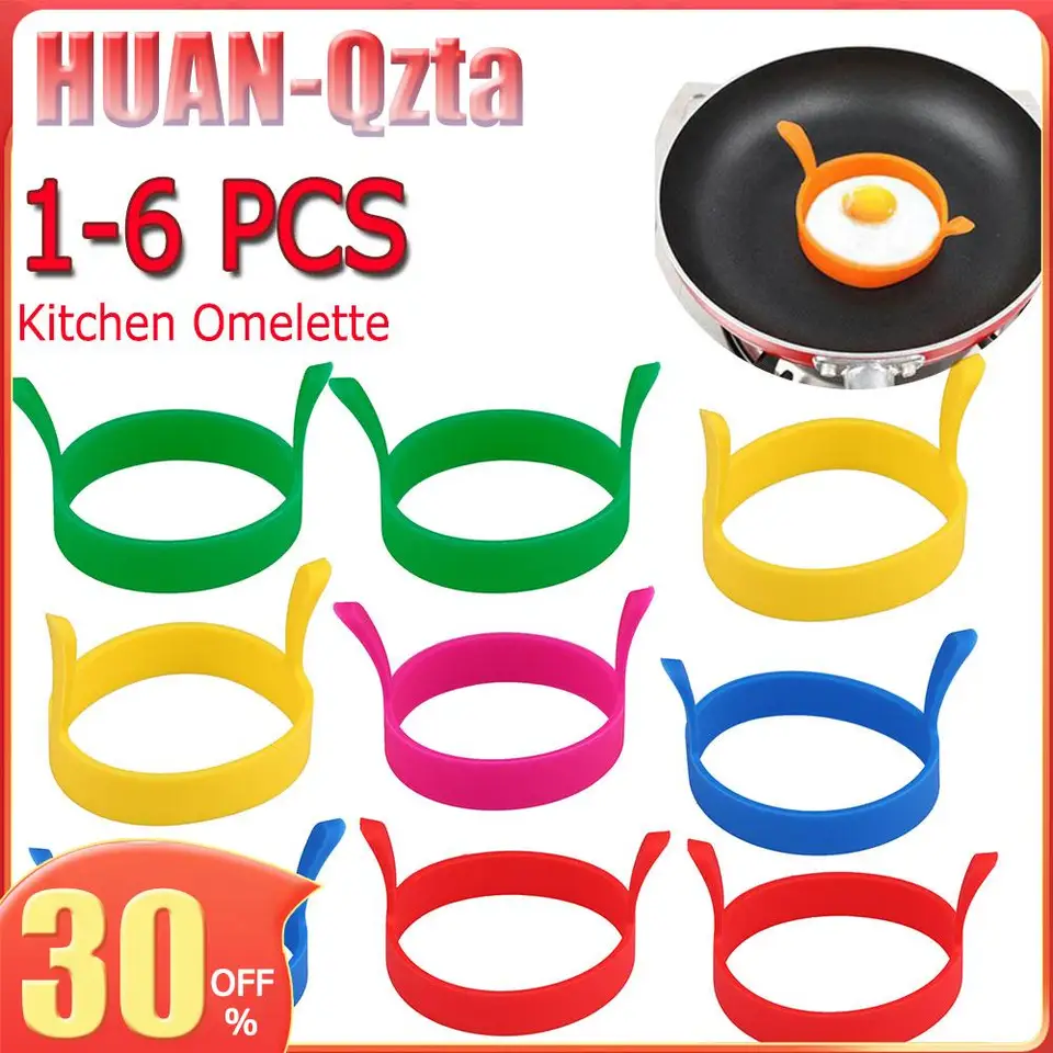 1-6ks Silikónové raňajky vyprážané formy vajec Nonstick Pancake Folmy