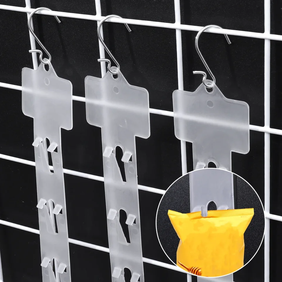 1/6ks supermarket Snack Plastové zavesené prúžky Obchod zavesenie občerstvenia Displej Háčiky Háčiky Hoted Household Snack Storage Clips