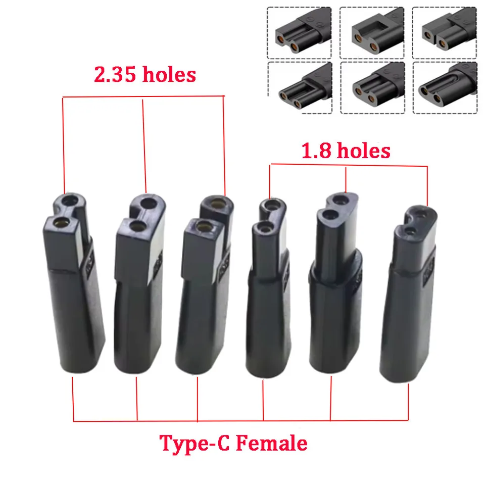 1/6ks USB Samice Type-C na nabíjacie adaptér 2,35 dier 1,8 jamiek holiaceho stroja Pentium Clipper Clipper Two Dier Adapter Adapter