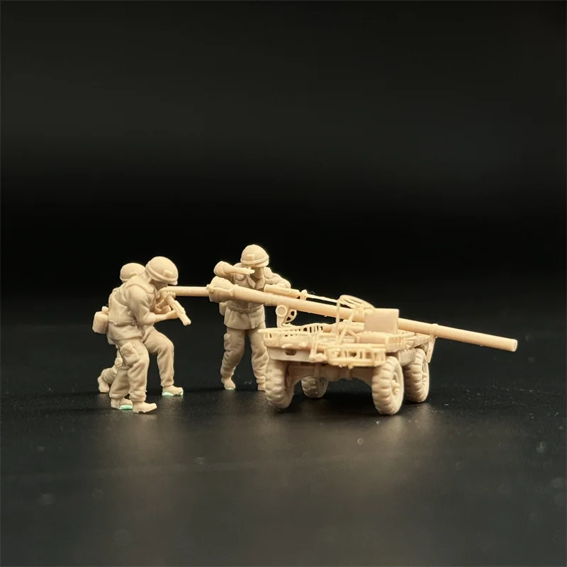 1/72 Model mierky Vietnam vojna USA Americká armáda M274 Mule Gun Carrier 3 Soldier Figures Nenazate Diorama Vojenská miniatúrna živica bábika