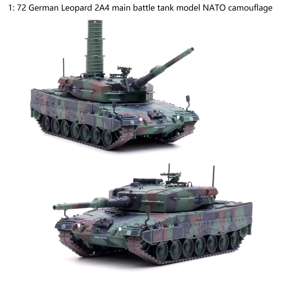 1: 72 Nemecký leopard 2A4 Model hlavného bojového tanku NATO Camouflage Simulation Dokončené výrobky Model