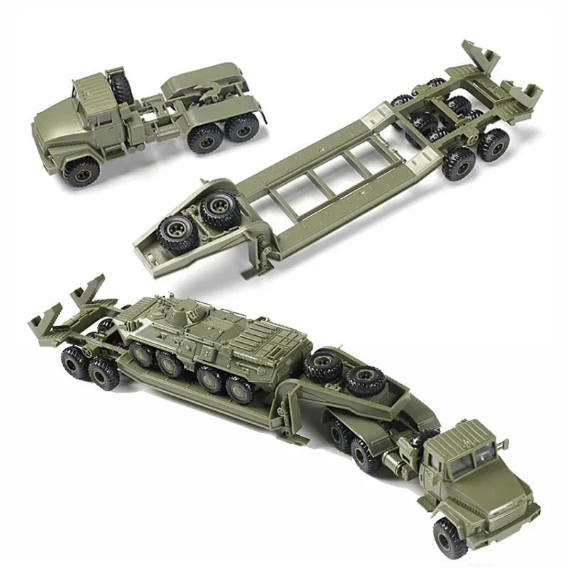 1/72 Rusko Kraz260b Semitrailer Tractor Vojenské vozidlo Truck 4D Model Model Model Blokovanie auta Kit