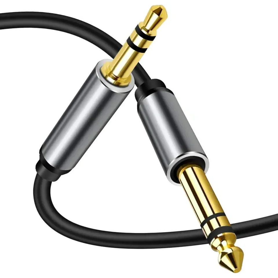 1/8 až 1/4 stereofónneho kábla 3,5 mm TRS až 6,35 mm Jack Audio kábel pre MP3 PC Guitar Guitar Reproduktory Zosilňovače domáceho kina