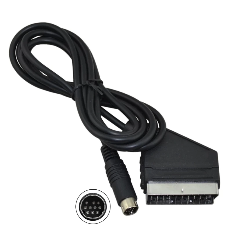 1,8 m RGB Scart Cable AV Cord Stabilný vysielanie 20 -kolíkový konektor pre SEGA Saturn NTSC a PAL Plug - Black