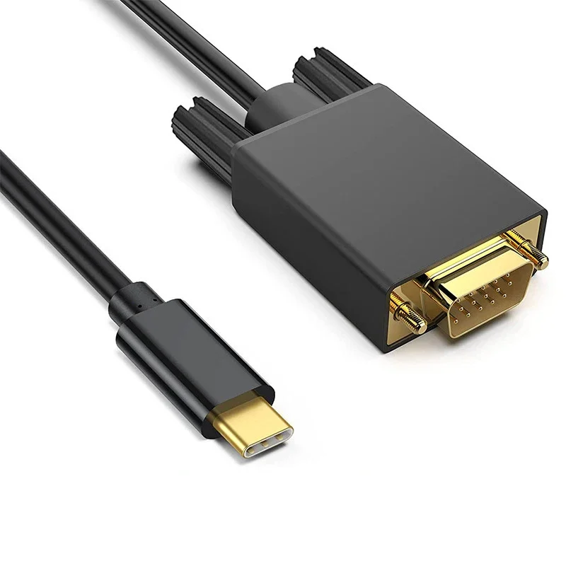 1,8 m USB-C až VGA adaptér kábla USB 3.1 Thunderbolt-3 Mužský prevodník typu C do VGA pre konvertor pre projektor MACBOOK Monitor Monitor