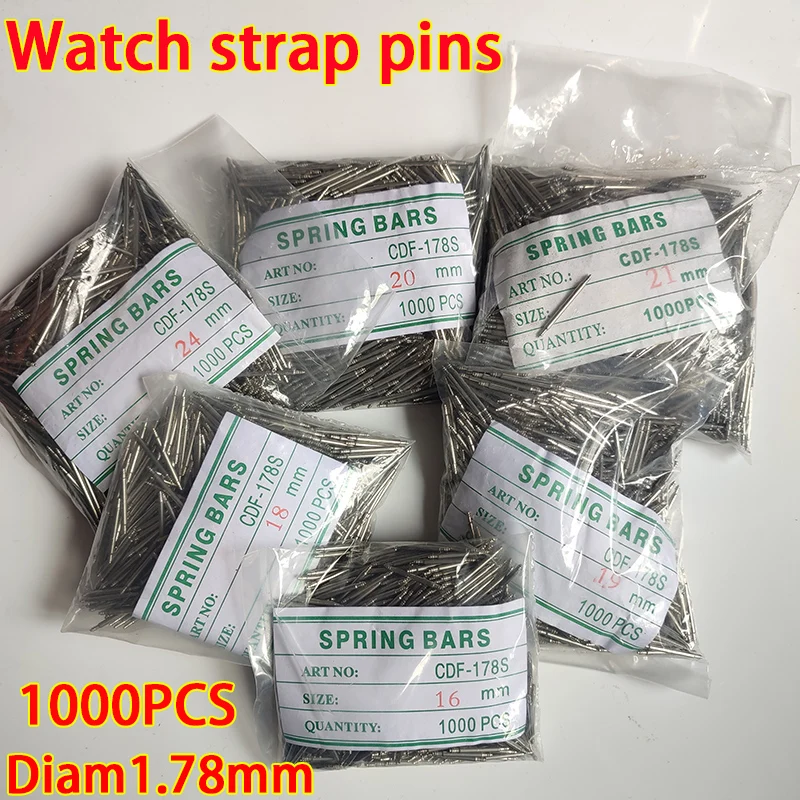 1,8 mm 1 000 pcs 10-26 mm hodinky na pružinové tyče pásky Splievky Link Pins Opravy WatchMaker Nástroje 14 mm 16 mm 18 mm 20 mm 22 mm 24 mm